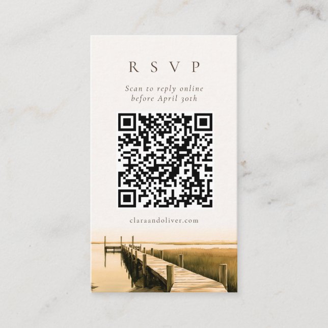 Informações Cartão de Resposta QR Code Sepia Script Marsh Lowc (Frente)