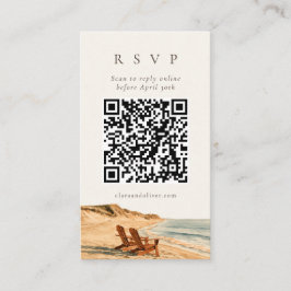 Informações Cartão de Resposta QR de Casamento na Praia da Hor