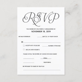 Informações Cartão de Resposta RSVP Clássico Elegante