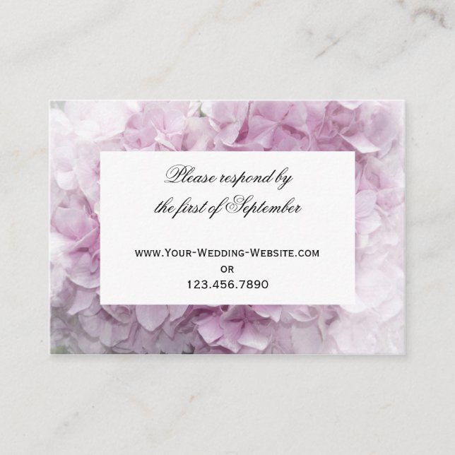 Informações Cartão de Resposta RSVP de Casamento de Hydrangea  (Frente)