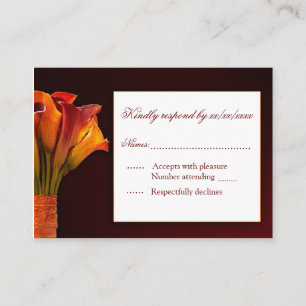 Informações Cartão de resposta RSVP de lírio Calla