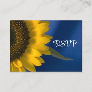 Informações Cartão de Resposta RSVP de Sunflower on Blue Weddi