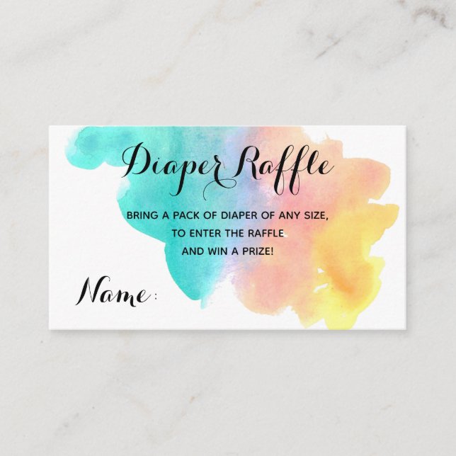 Informações Cartão de ribeiro de fralda do arco-íris (Frente)