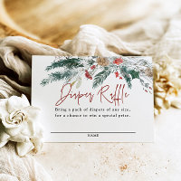 Cartão de Rifa de Fralda de Papai Noel da Vegetaçã