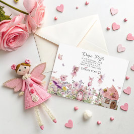 Informações Cartão de Rifa de Fraldas da Fada Rosa para Chás d