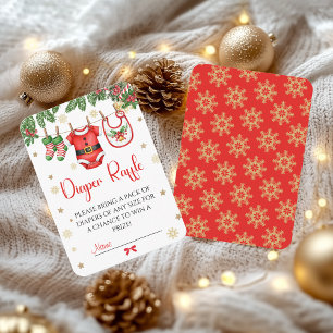 Informações Cartão de Rifa de Fraldas de Natal Santa Baby
