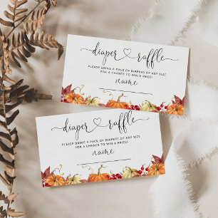 Informações Cartão de rifa de fraldas de outono da pequena abó