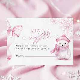 Informações Cartão de Rifa de Fraldas de Urso Polar Rosa