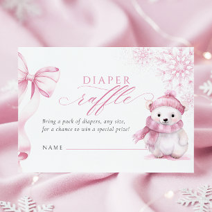 Informações Cartão de Rifa de Fraldas de Urso Polar Rosa