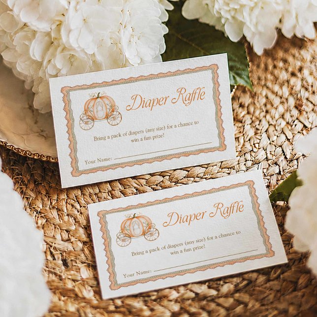 Informações Cartão de Rifa de Fraldas para Chá de Bebê Little  (Girl Fall Baby Shower Diaper Raffle Ticket)