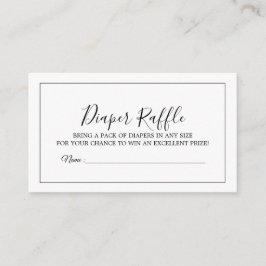 Informações Cartão de Rifa de Fraldas para Chá de Bebê Minimal