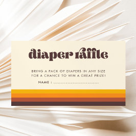 Informações Cartão de Rifa de Fraldas para Chá de Bebê Vintage