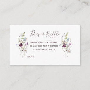 Informações Cartão de Rifa de Fraldas WildFlowers, Cartão de E