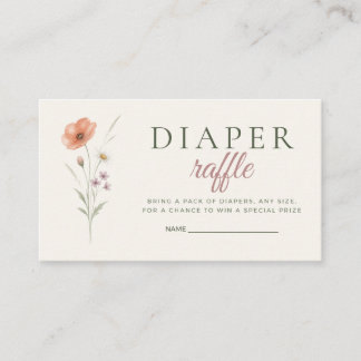 Informações Cartão de Rifas de Fraldas Baby in Bloom Wildflowe