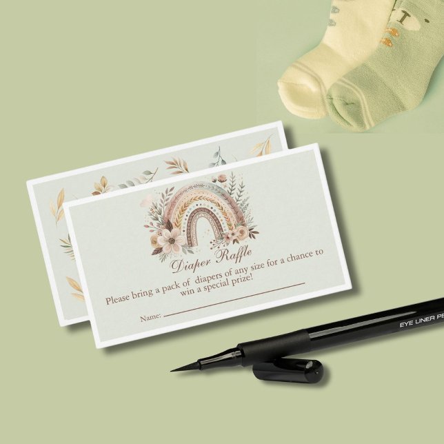 Informações Cartão de Rifas de Fraldas para Bebê Boho Arco-íri (Criador carregado)