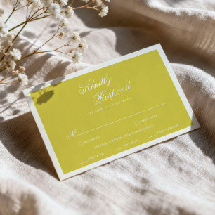 Informações Cartão de RSVP Citrino Amarelo Ilha Old Money
