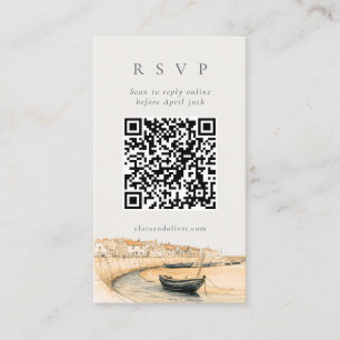 Informações Cartão de RSVP de casamento com código QR do porto