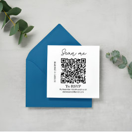 Informações Cartão de RSVP de Casamento com QR Code Elegante, 