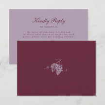 Cartão de RSVP de Casamento com QR do Vinhedo Lila
