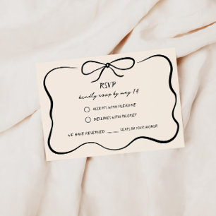 Informações Cartão de RSVP de Casamento Desenhado à Mão Vintag