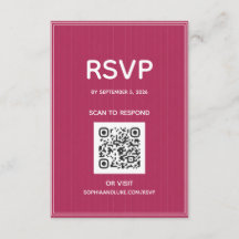Cartão de RSVP de casamento em código QR com listr