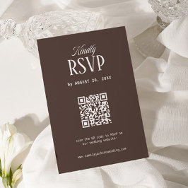 Informações Cartão de RSVP de casamento marrom Luxo Antigo Cód