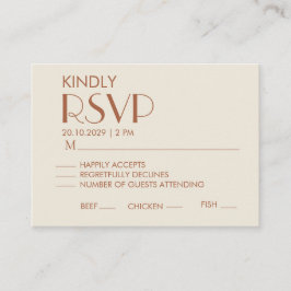 Informações Cartão de RSVP de Casamento Minimalista Elegante -