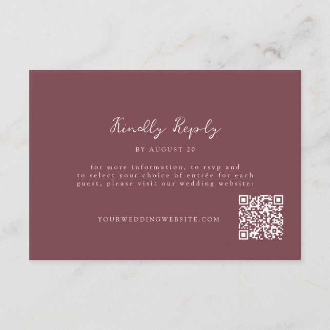Informações Cartão de RSVP de Casamento Online com Código QR B (Verso)