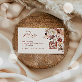 Informações Cartão de RSVP de Código QR de Casamento com Arco 