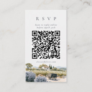 Informações Cartão de RSVP de Código QR de Casamento em Viníco