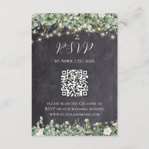 Informações Cartão de RSVP de Folhagem de Eucalipto   Botânico