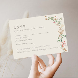Informações Cartão de RSVP do Jardim Encanto das Flores Silves