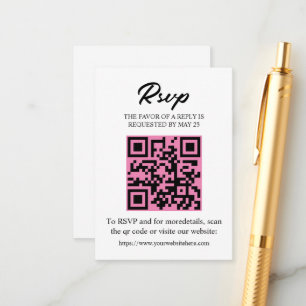 Informações Cartão de RSVP Editável com Código QR, Inserto de 