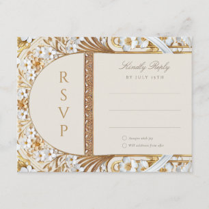 Informações Cartão de RSVP Elegância Floral Islâmica
