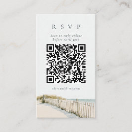 Informações Cartão de RSVP em Serif de Grama Dourada de Cape C