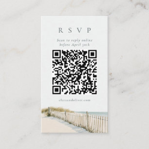 Informações Cartão de RSVP em Serif de Grama Dourada de Cape C