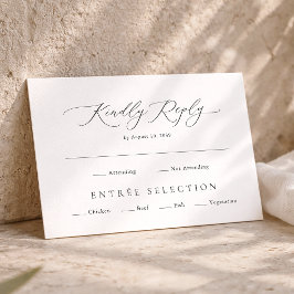 Informações Cartão de RSVP Minimalista Elegante com Escolha de