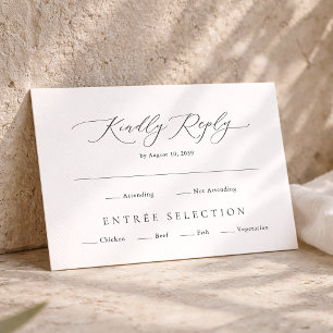 Informações Cartão de RSVP Minimalista Elegante com Escolha de