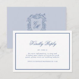 Informações Cartão de RSVP Online de Casamento com Crista Flor