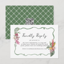 Cartão de RSVP Online de Casamento Orgânico Tropic