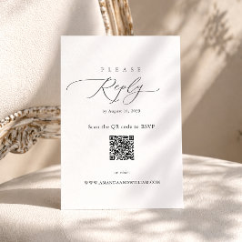 Informações Cartão de RSVP QR Minimalista Elegante
