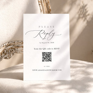 Informações Cartão de RSVP QR Minimalista Elegante