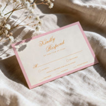 Cartão de RSVP Rosa Laranja Crepúsculo Elegante