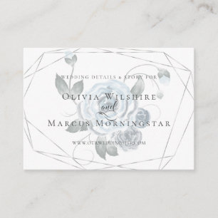 Informações Cartão de Site de Casamento Azul-pasta