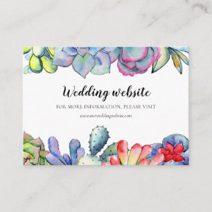 Informações Cartão de site de casamento com aquarela de cactus