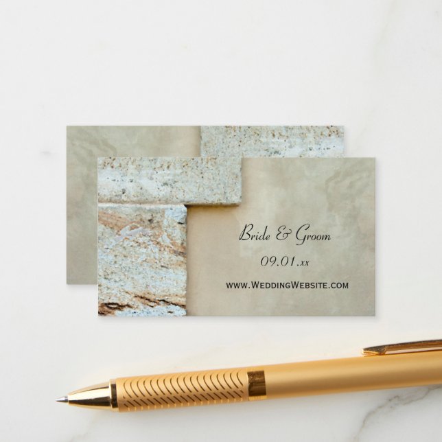 Informações Cartão de Site de Casamento Cornerstones (Frente/Verso In Situ)