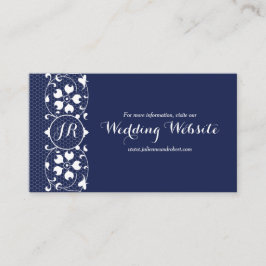 Informações Cartão de Site de Casamento de Monograma de Lace d