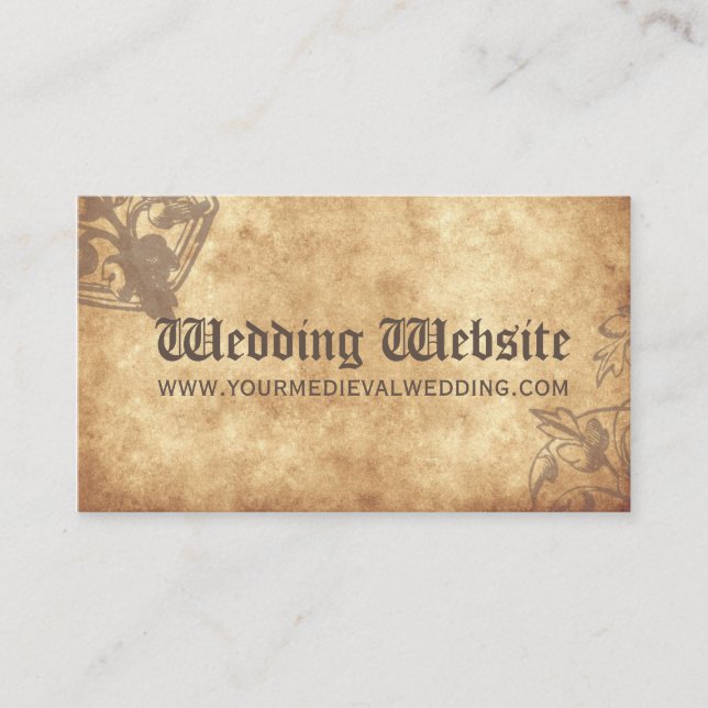 Informações Cartão de Site de Casamento Medieval (Frente)