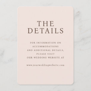 Informações Cartão de Site de Casamento Minimalista Bege Elega