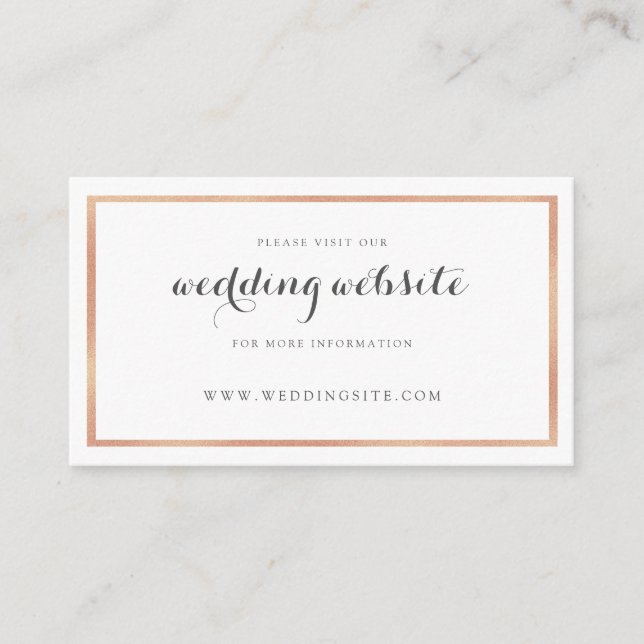 Informações Cartão de Site de Casamento Moderno de Fronteira D (Frente)